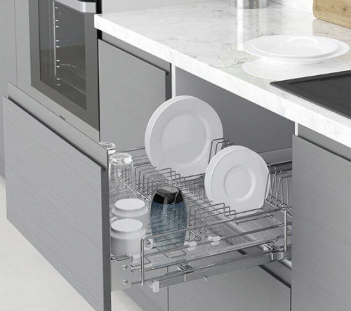 Сушка висувна 900 (860-880x520x185) на тандемах Blum, хром Starax