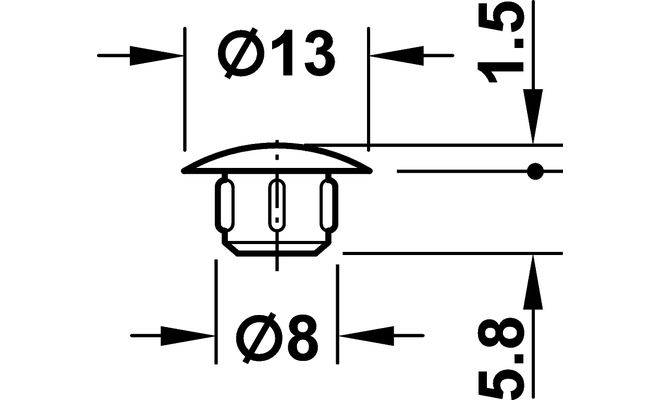 Заглушка D8/13мм белая