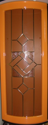 Оранж(гл) R-300 витрина, Гладкий В + витраж